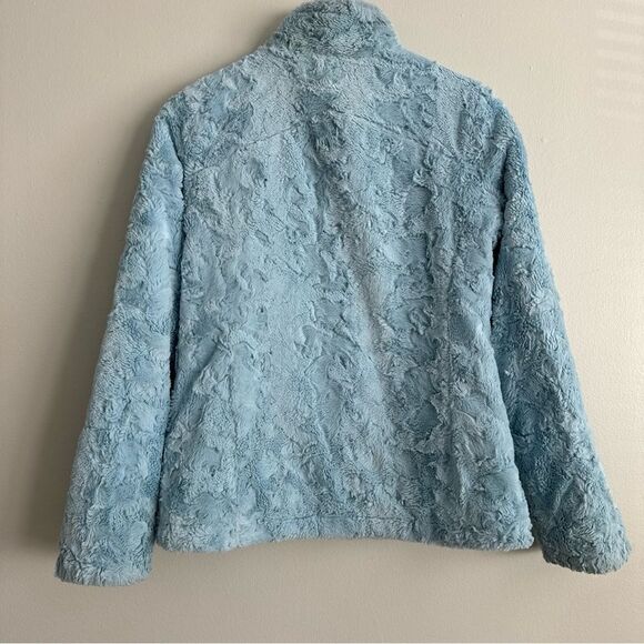 The North Face Jacket Womens Small Blue Reversible Puffer Fleece Faux Fur - Picture 6 of 12
